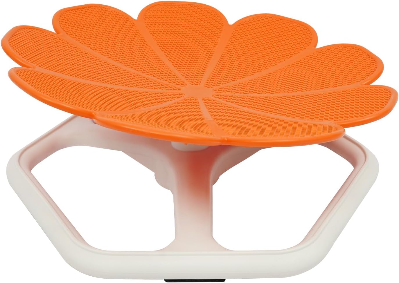 Kids Sensory Swivel Chair, 330 lbs Flower Shape 360° Spinning Seat for Autistic Kids & ADHD Children, Sit and Spin Toy for Balance Coordination, Non-Slip Silicone Base (Orange)