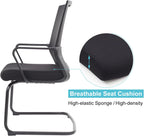 Office Guest Chairs Mid Back Reception Chairs Set of 4 Computer Side Chair with Lumbar Support for Home Waiting Area Conference Room Bedroom Carpet