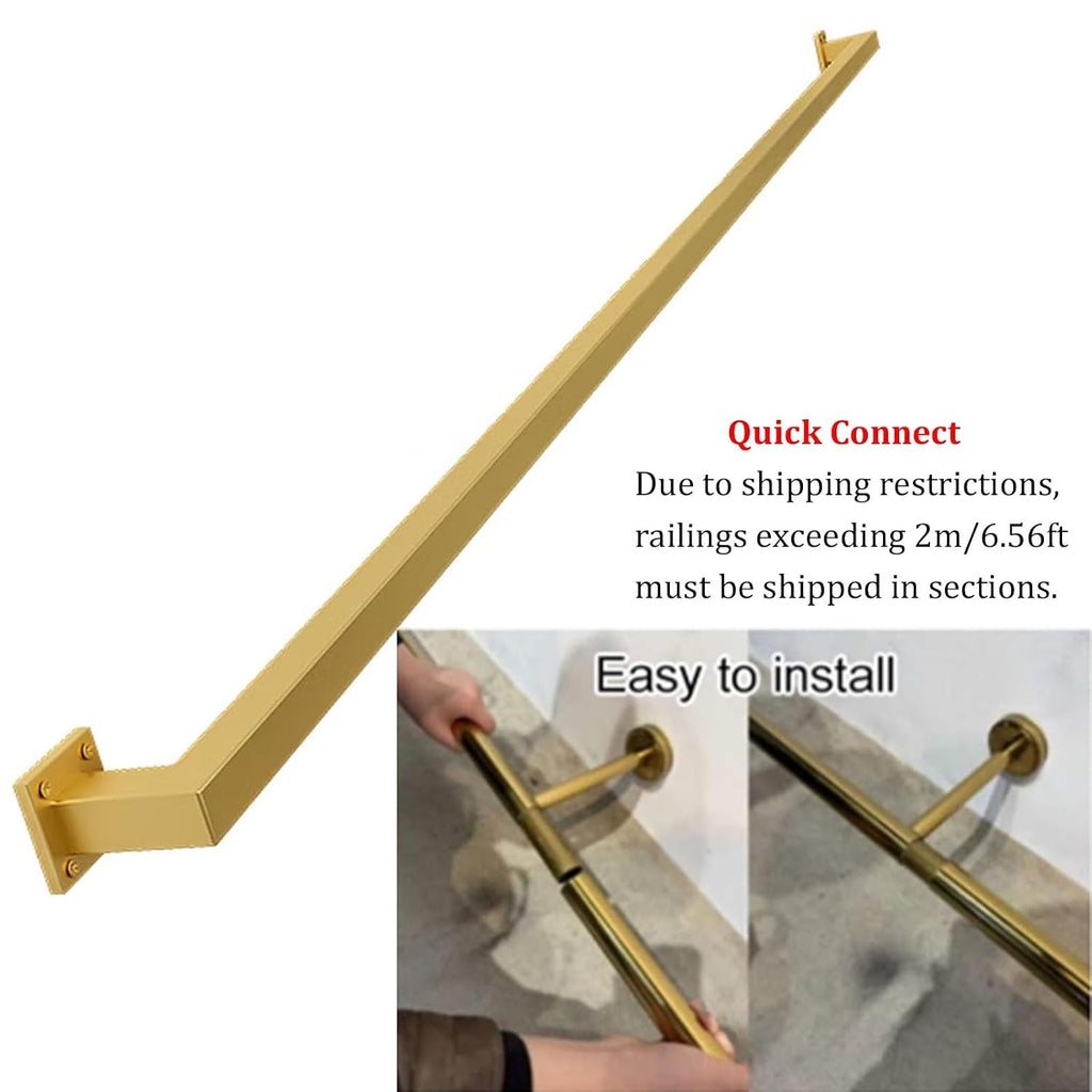 Bar Foot Rail Kit, Square Pipe Foot Rest for Bar Counter, Wall Mounted, Rest Brackets with Internal Connector, Stair Handrail, for Commercial & Home Coffee Shop(Black,5.5m)