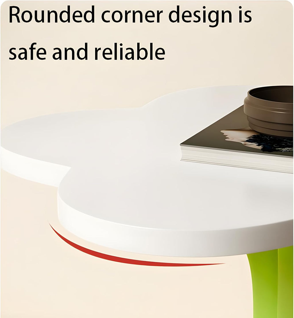 End Table for Sofa - Flower Shaped Side Table & Plant Stand - Unique Nightstand for Girls Bedroom - Modern Bohemian Furniture & Groovy Room Decor - Preppy, Y2K Style Accent Table (Pink Green)