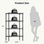 DUMOS 4-Tier Metal Wire Storage Shelves, Adjustable Standing Storage Rack Shelf, Heavy Duty Steel Shelving Unit Organizers for Kitchen Bathroom Pantry Garage, 23.3" Wx13.4 Dx47 H, Black