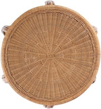 Beaumont Lane Round Woven Rattan End Table, Natural Finish, 28" W x 28" D x 24" H, Durable Rattan Construction, Open Weave Design, Eco-Friendly Living Room, Family Room or Sunroom Side Table