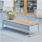 Outdoor Bench, Stainless Steel & Solid Wood Outdoor Bench – Park, Garden & Patio Chair Garden Bench(200cm)