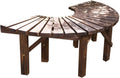 Wooden Curved Bench Weatherproof Outdoor Benches,Garden Tree Wrap Around Seater