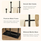 JIAYUEJU Metal Freestanding Coat Rack with Marble Base Heavy Duty Clothes Rack Coat Tree Stand Hat Rack for Corner Bedroom Entryway Living Room Hotel 19.69 x 11.02 x 68.9 Inches (Black)