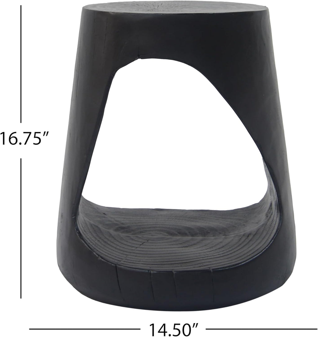 14.5" Vintage Magnesium Oxide (MGO) Side Table, MGO Hollow Side Table, Small Accent Table Bedside Table Nightstand for Living Room Bedroom Balcony No Assembly