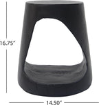 14.5" Vintage Magnesium Oxide (MGO) Side Table, MGO Hollow Side Table, Small Accent Table Bedside Table Nightstand for Living Room Bedroom Balcony No Assembly