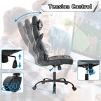 Ergonomic Gaming Office Chair - High Back Executive Computer Chair with Lumbar Support & Flip-Up Arms, PU Leather Adjustable Swivel Chair for Women/Men, Height Adjustable Massage Desk Chair (Camo)