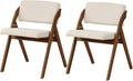 Byroce Folding Dining Chairs Set of 2, Non-Assembly Wood Kitchen Chairs with Upholstered Seat & Backrest, Portable Farmhouse Accent Furniture for Party, Wedding, Home Office, Walnut (1)