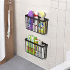 3 Piece Kitchen Cabinet Door Storage Box,Self Adhesive Wall Mounted Storage Boxes,Wardrobe/Bathroom/Refrigerator Small Items Organizer Storage Box (Black3)