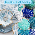 24PCS Sea Shells for Crafts Decoration - Real White Natural 2"-5" Scallop Shells and Starfish Coastal Christmas Craft Supplies, Beach Party, Painting, Easter DIY, Vase,Baking Shells, Birthday Gift