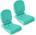 Step2 Kids Shell Flip Seat 2 Pack, Portable Outdoor Chair for Poolside, Camping, Beach, Stadium, Providing Back Support, Made of UV20 Durable Plastic, Mint