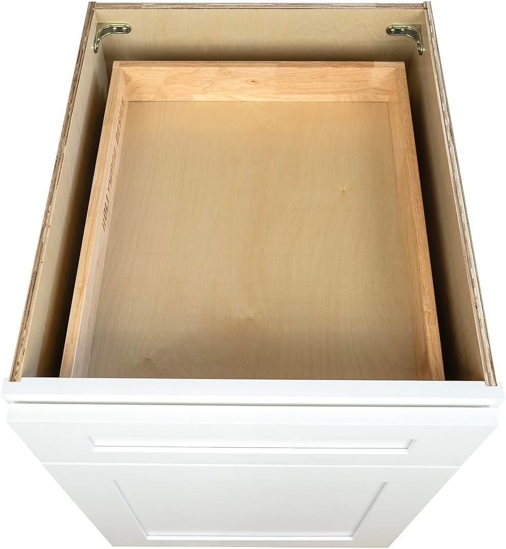 Hollywood Fabiani Design Base Kitchen Cabinet - 21 in. W x 24 in. D x 34.5 in. H, Shaker White, Solid Wood Frame, 1/2-Inch Cabinet-Grade Plywood Box, Soft-Close Door, Ready to Assemble