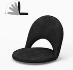 Floor Chair, 5-Position Foldable Floor Chair for Kids with Adjustable Back, Soft Sponge & Velvetean Cover, for Adults and Kids, Indoor Outdoor Use, Meditation, Gaming, Camping (Black)