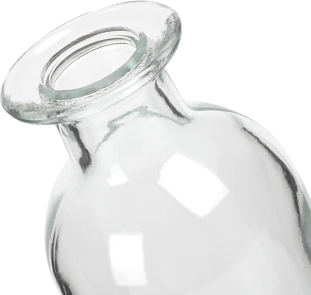 Clear Glass Bud Vase, 20 Pack 8 Oz Living Bud Vases, Small Vases for Flowers, Decorative Amber Bottles for Table Centerpiece, Home Decor, Office, Wedding Reception, Vintage Style
