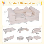Costzon 9 Pcs Kids Play Couch, Versatile Building Fort Foam Play Couch for Boys & Girls, Crawling Floor Sofa for Sleeping, Convertible Soft Foam Playset for Kids Teen Playroom Bedroom Gifts