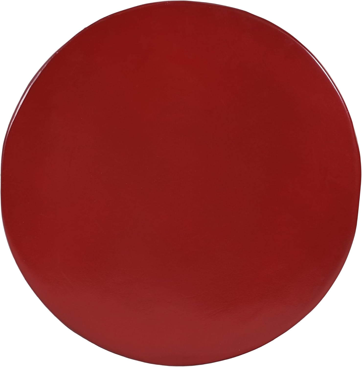 14.2" W Round End Table with 3-Tier Design, Modern MGO Side Table for Indoor Outdoor, Patio Balcony Living Room Accent Furniture, Red Color