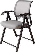 Padded Folding Chair, Folding Chairs with Cushion, Foldable Chairs Indoor for Bedroom Patio Party Event Foldable Dining Chairs(Gray)