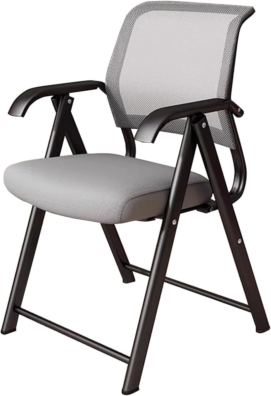 Padded Folding Chair, Folding Chairs with Cushion, Foldable Chairs Indoor for Bedroom Patio Party Event Foldable Dining Chairs(Gray)