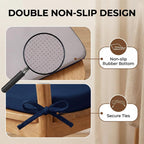 Chair Cushions Set of 1, U-Shaped Seat Cushion for Chair, Non Slip Chair Pads with Ties, 17" x 16" x 2", 40D Foam, Removable Washable Cover, Seat Cushions for Kitchen Chairs, Dark Blue