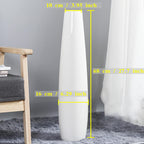 White Ceramic Tall Floor Vase 28 Inches,Flower Holder Decorative Large Vases for Table Centerpieces Shelf Home Decor Living Room Branches Sky-Dried Flower Arrangement Simple Decorative