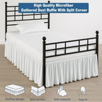 Mattress-Homes Ruffled Bed Skirt Split Corners with Platform, Tailored Fit Hotel Quality Wrinkle Free Ultra-Soft Microfiber Dust Ruffle, Upto 18 Inch Drop, Queen, White