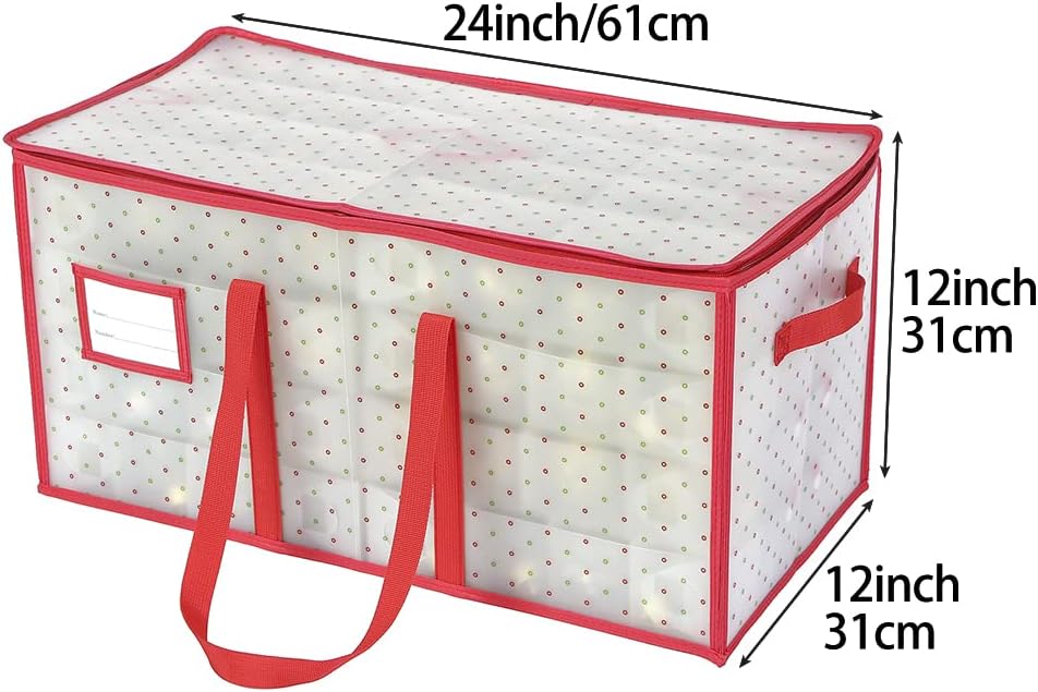 Sattiyrch Plastic Christmas Ornament Storage Box with Trays,Customizable Dividers, Dust-Proof Durable Ornament Organizer Holder,Christmas Storage Containers,Holds 128 x 3 Ornaments