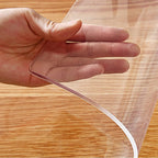 14x24 inch Clear Table Protector Plastic PVC Desk Protector Tablecloth Cover Office Desk Pad Mat Wood Furniture Glass Dining Tabletop Countertop Protection Waterproof Rectangular with Free Mouse Pad