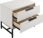 White 2-Drawer Nightstand Bedside Table,for Small Spaces