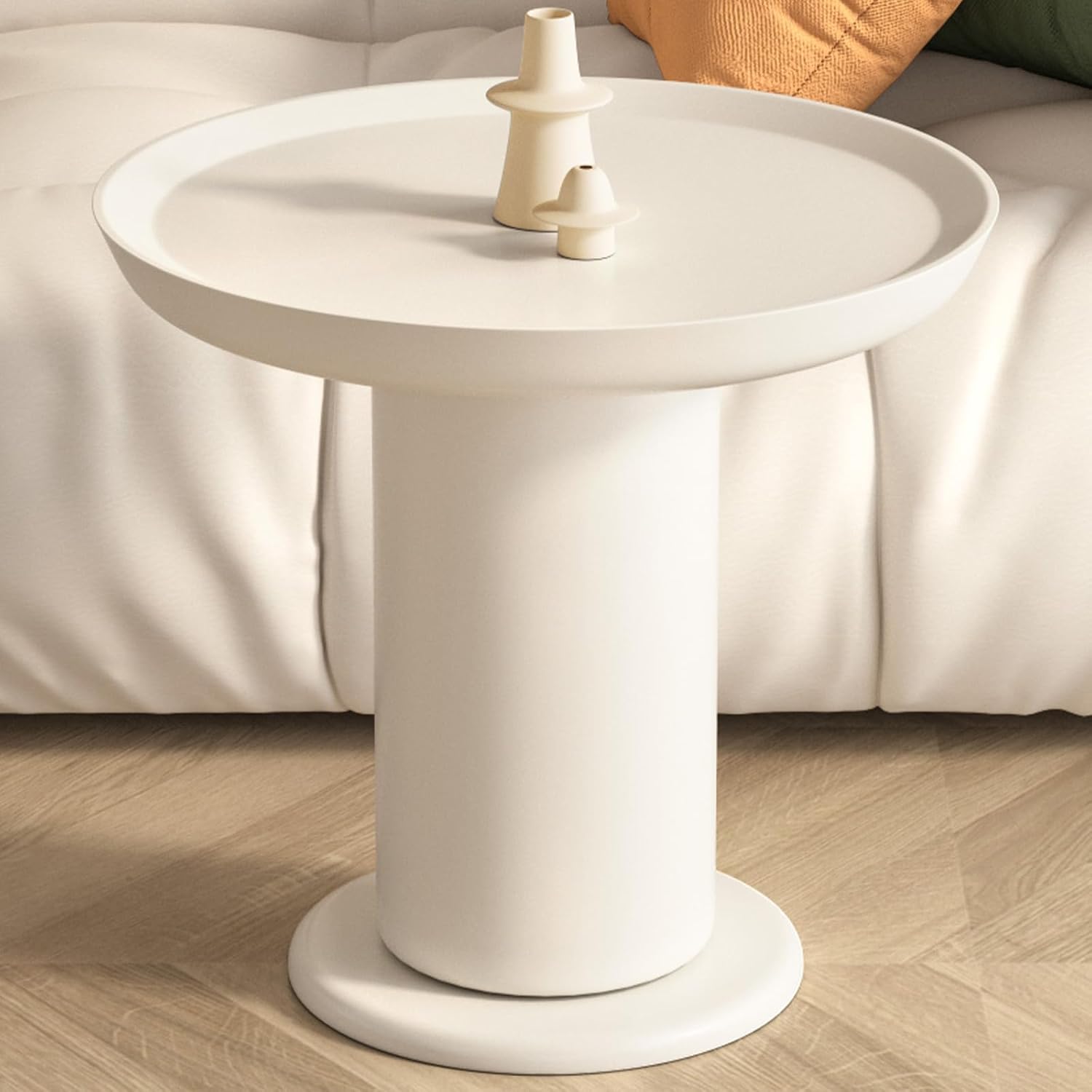 End Table,Accent Table Ideal for Any Room-Side Table Living Room,Side Tables Bedroom,end endTable Cream White for Indoor