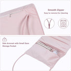 5PCS Glider Rocker Replacement Cushions Thick Soft Velvet Glider Cushions Replacement Set with Ottoman Cushion and Storage Pockets, Light Pink