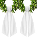 Wreath Sash for Front Door, 2Pcs White Sash for Wreath, Embroidery Blanks Sashes for Embroidery Monogram Home Party Wedding Christmas