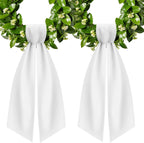 Wreath Sash for Front Door, 2Pcs White Sash for Wreath, Embroidery Blanks Sashes for Embroidery Monogram Home Party Wedding Christmas
