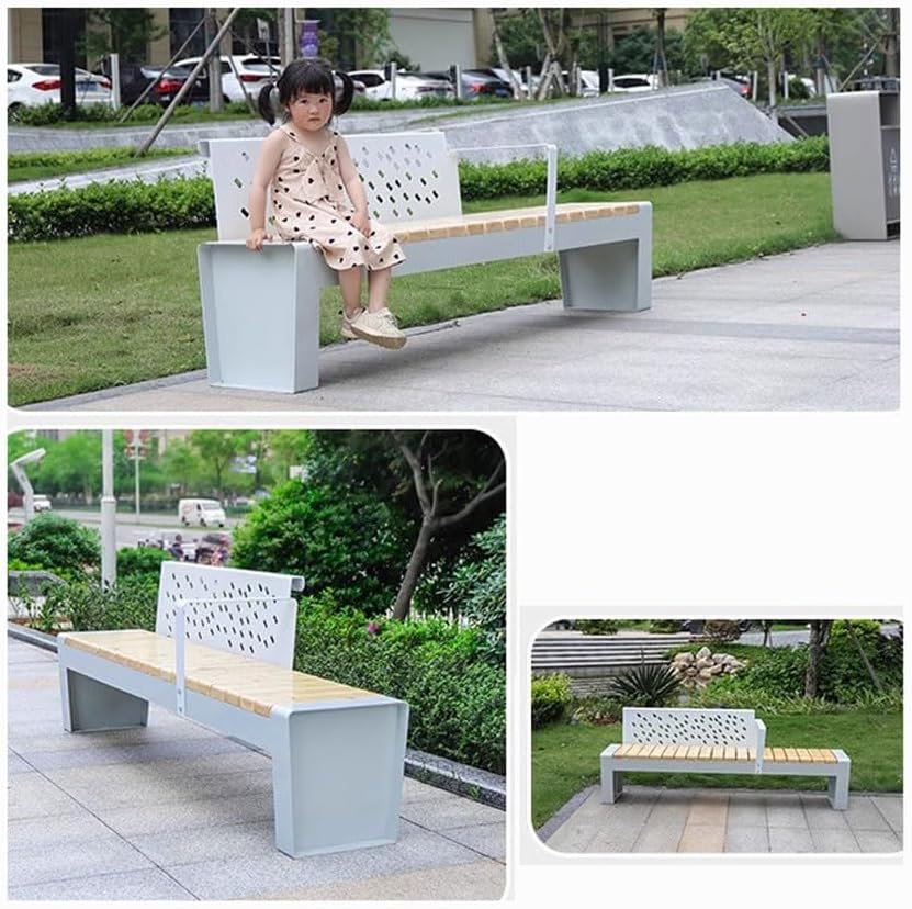 Patio Benches for Outdoors Park Chair Outdoor Bench Shopping Mall Seat Square Community Solid Wood Leisure Public Backrest Garden Benches for Outdoors