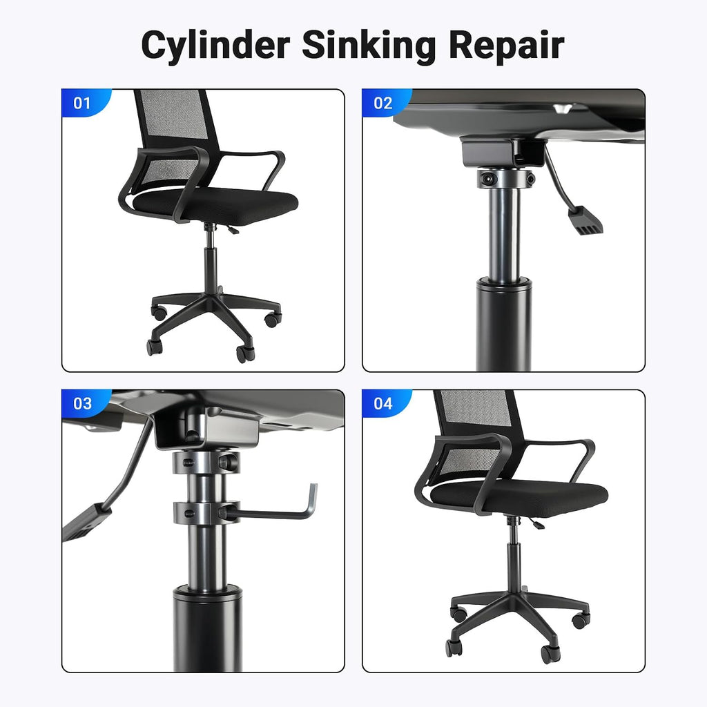 Pro 28mm Gas Lift Cylinder Removal Kit | 700lb-Rated Office Chair Saver Tools with Poly-Cotton Gloves | Fix Sinking Chair Mechanism (Steel Construction)