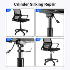 Pro 28mm Gas Lift Cylinder Removal Kit | 700lb-Rated Office Chair Saver Tools with Poly-Cotton Gloves | Fix Sinking Chair Mechanism (Steel Construction)