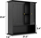 Bathroom Wall Cabinet, Bathroom Cabinet Wall Mount with 2 Doors and Open Shelf, Over The Toilet Wall Storage, Wooden Medicine Cabinets