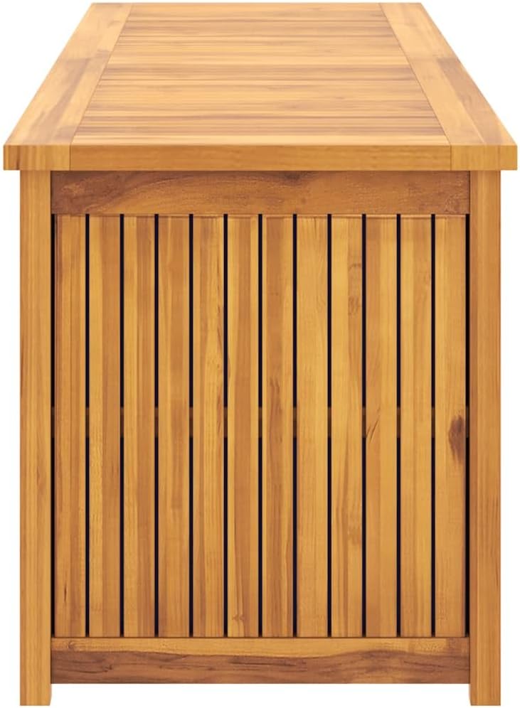 Solid Teak Wood Garden Storage Box, 68.9 inch Large Outdoor Deck Bench with Lid for Patio, Backyard, Garden Organization, Brown
