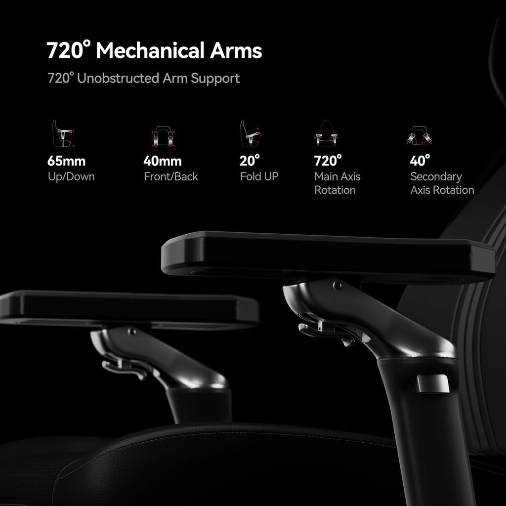 AutoFull M6 Ultra+ 2.0 Gaming Chair – World First with Shiatsu Massage | 720° Mechanical Armrests, Dynamic Lumbar Support, Adjustable Headrest | Ventilated & Heated