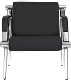 Peach Tree Black Leather Executive Side Reception Chair Office Waiting Room Guest Reception, Salon Barber Office Waiting Chair Bank Hall Airport Reception Waiting Chair 3 Seats Bench