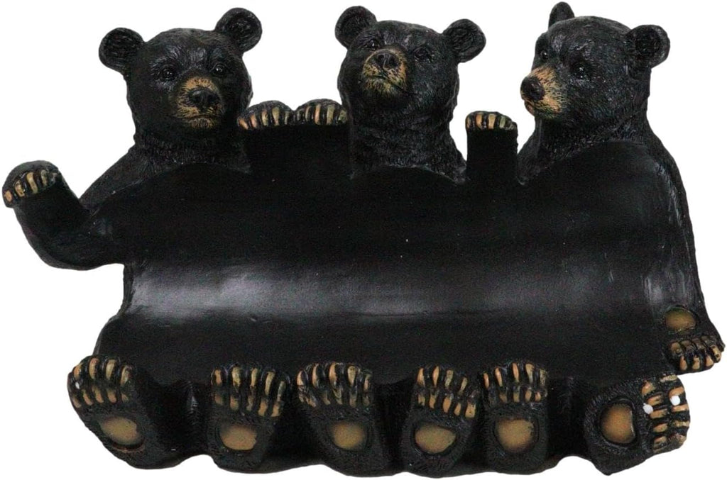 Ebros Gift Rustic Western Forest Animal Whimsical Three Black Bears Hugging Wine Bottle Figurine Wine Holder 9.5" Long Cabin Lodge Farmhouse Country Accent Decor