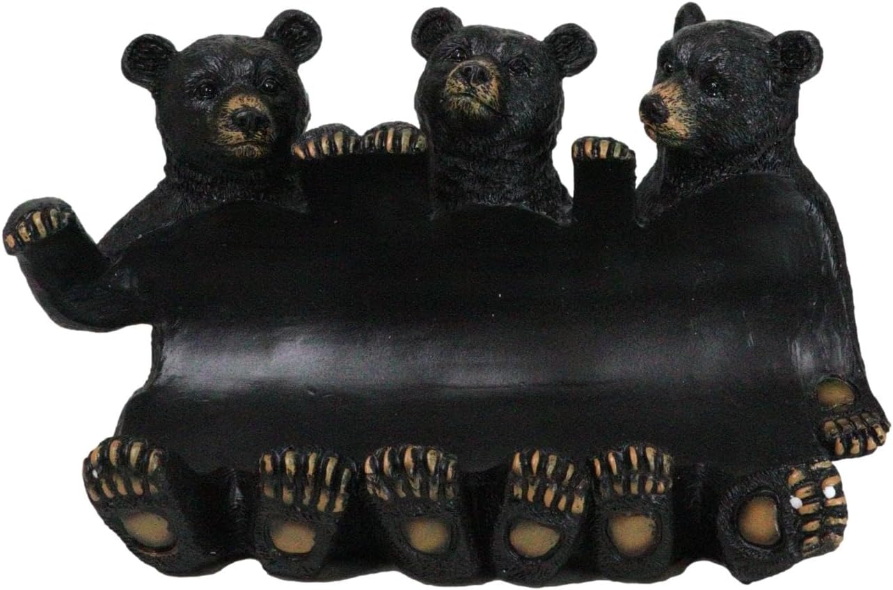 Ebros Gift Rustic Western Forest Animal Whimsical Three Black Bears Hugging Wine Bottle Figurine Wine Holder 9.5" Long Cabin Lodge Farmhouse Country Accent Decor