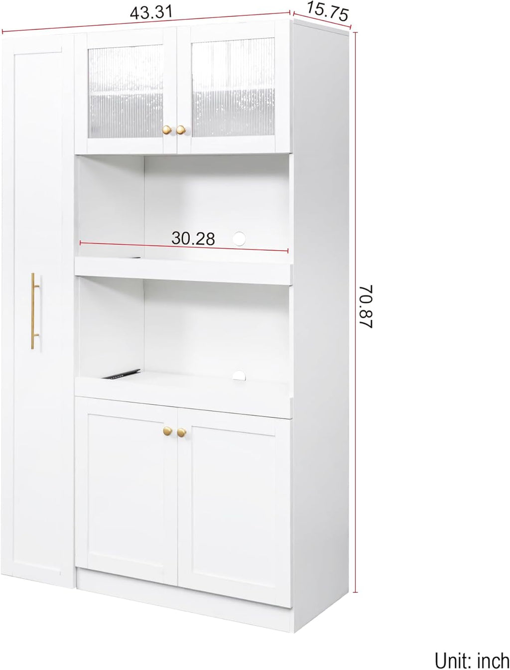 70.87"Expandable Kitchen Pantry Cabinet with 7-Tier Pull-Out Shelves & 2-Pack Organizers – Multi-Purpose Farmhouse Storage with Smooth-Glide Slides,Pantry Organizers for Kitchen,Dining Room (White)