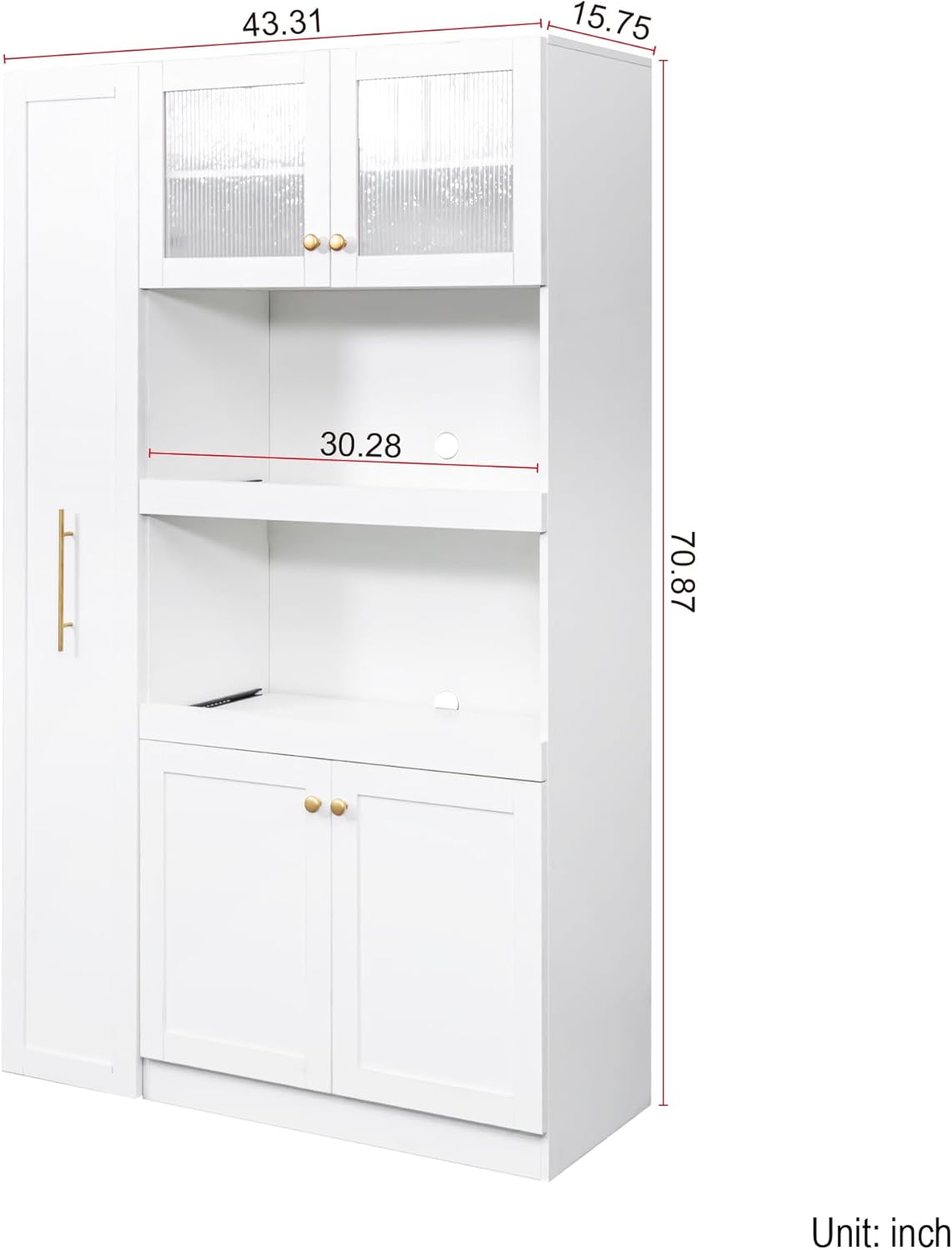 70.87"Expandable Kitchen Pantry Cabinet with 7-Tier Pull-Out Shelves & 2-Pack Organizers – Multi-Purpose Farmhouse Storage with Smooth-Glide Slides,Pantry Organizers for Kitchen,Dining Room (White)