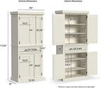 Homestyles Nantucket Pantry, 30", Off White