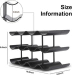 Countertop Wine Rack - 12 Bottle Freestanding Wine Bottle Holder Stand - 3 Tier Wooden Wine Storage Rack - Black Wavy Wine Organizer for Cabinet Pantry Home Kitchen Bar