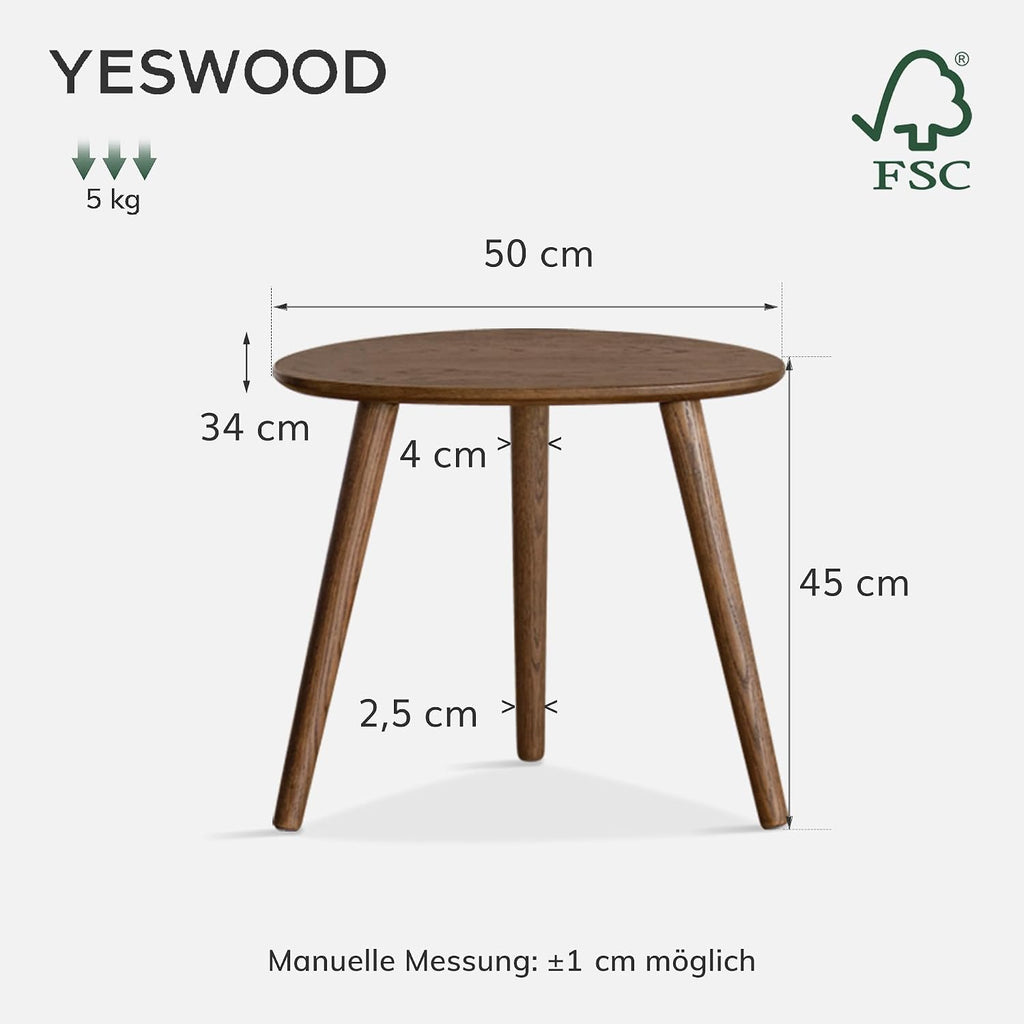 Small Oval Coffee Table, Solid Oak Pebble Table for Small Spaces | Solid oak pebble-shaped table with rounded edges creates a stylish small coffee table for apartments, sofas and cozy spaces.