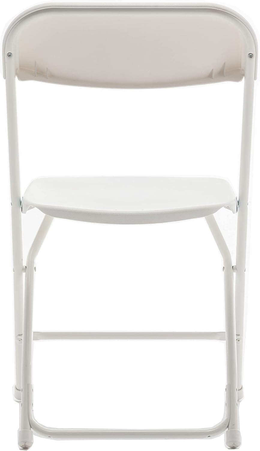 BTEXPERT Set of 20 Pack, Indoor Outdoor White Plastic Folding Chairs Stacking Steel Frame Commercial 650LB Weight Capacity Seating Home Garden Wedding Event Party Picnic Dining Church School Portable