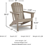 Signature Design by Ashley Sundown Treasure Outdoor Patio HDPE Adirondack Chair, Light Brown