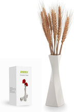 Farmhouse Rustic Ceramic Vase Set - White Decorative Vases for Home Decor (1 Pack)